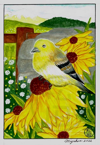 GoldfinchWithConeflowersLowResWM